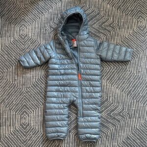 Primary Kids Metallic Blue Puffer Snowsuit